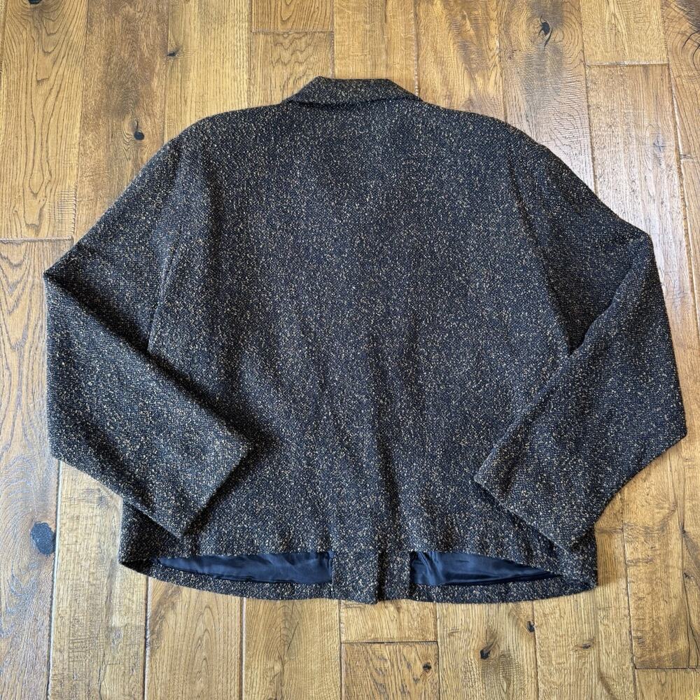 VTG Scott Taylor Womens Black Tweed Knit Blazer Jacket Size XL Button Front - Picture 6 of 6